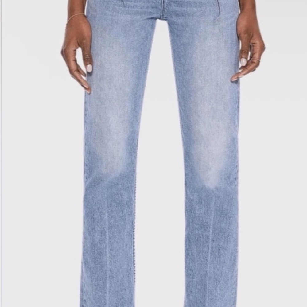 MOTHER Light Blue High-Rise Straight Jeans 27